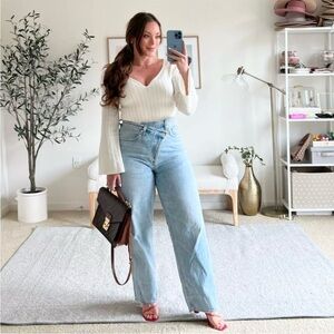 Agolde criss cross high waisted jeans bloggers favorite